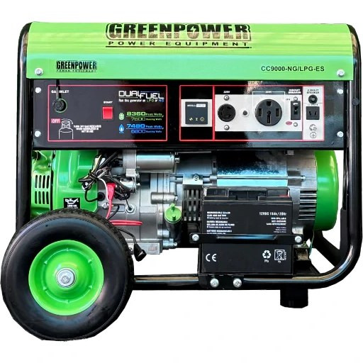 موتوربرق گازسوز گرین پاور 8 کیلو واتی مدل CC9000-NG/LPG-ES