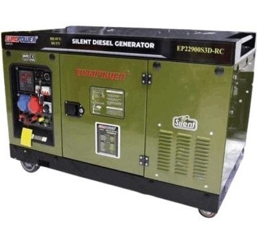 موتور برق دیزلی یورو پاور  22 کیلوواتی  سوپر سایلنت مدل EP22900S3D-RC  تک‌ فاز/سه‌ فاز